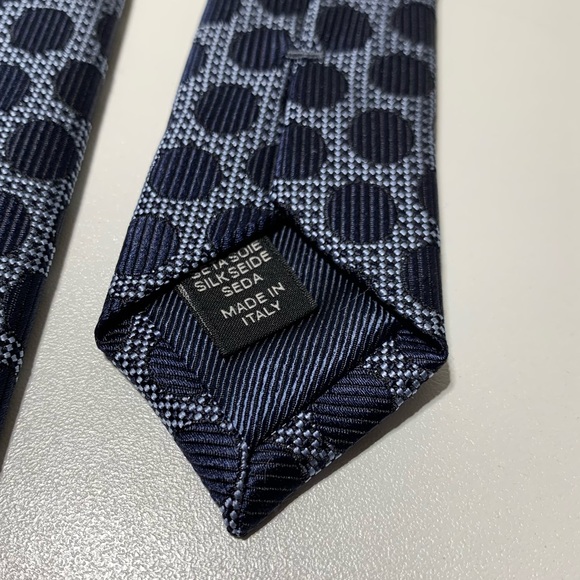 Ermenegildo Zegna Blue Polka Dot Tie Bundle 100% Silk Made in Italy Mens Suit - Picture 10 of 10